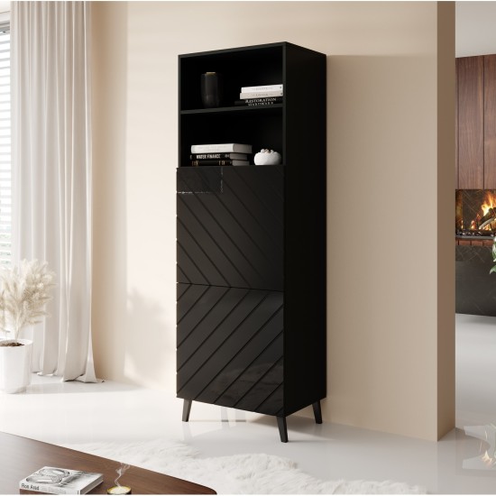 Display cabinet ABETO 60 cm, black matt