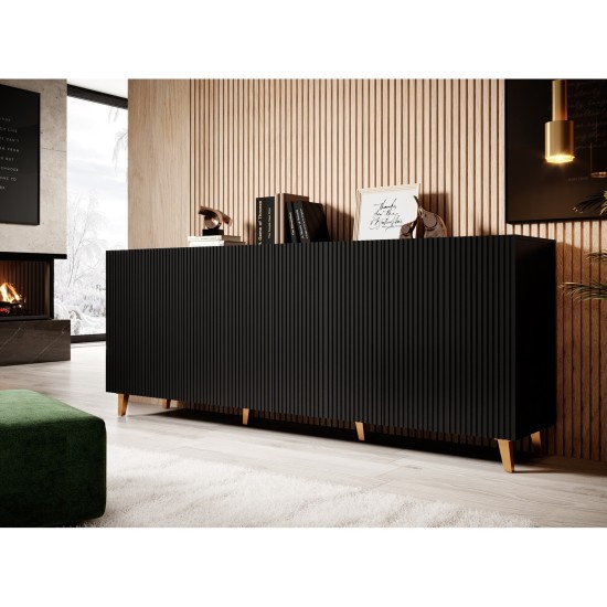 Chest of drawers PAFOS 200 cm, black matt