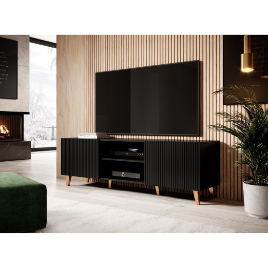 TV unit PAFOS 150 cm, black matt