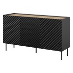 Chest of drawers ONDA 150 cm, black with artisan oak