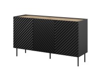 Chest of drawers ONDA 150 cm, black with artisan oak