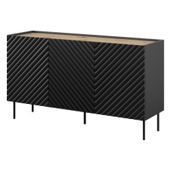Chest of drawers ONDA 150 cm, black with artisan oak