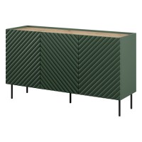 Chest of drawers ONDA 150 cm, labrador green with artisan oak