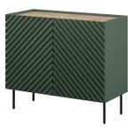 Chest of drawers ONDA 98 cm, labrador green with artisan oak