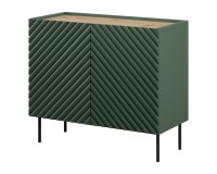 Chest of drawers ONDA 98 cm, labrador green with artisan oak