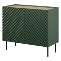 Chest of drawers ONDA 98 cm, labrador green with artisan oak