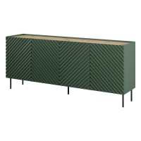 Chest of drawers ONDA 200 cm, labrador green with artisan oak