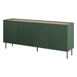 Chest of drawers ONDA 200 cm, labrador green with artisan oak