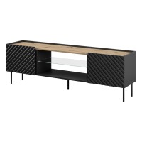 TV unit ONDA 180,5 cm, black with artisan oak