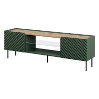 TV unit ONDA 180,5 cm, labrador green with artisan oak