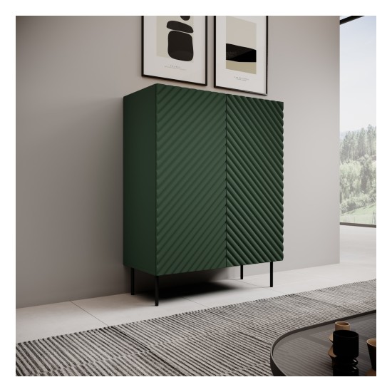 Shelving unit ONDA 98 cm, labrador green with artisan oak