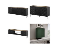 Shelving unit ONDA 98 cm, labrador green with artisan oak