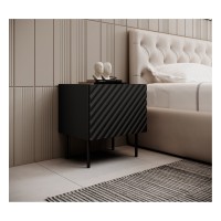 Bedside tables, pair ONDA 50 cm, black with artisan oak