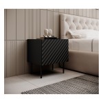 Bedside tables, pair ONDA 50 cm, labrador green with artisan oak