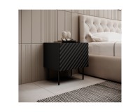 Bedside tables, pair ONDA 50 cm, labrador green with artisan oak