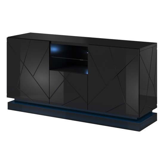 Chest of drawers QIU 150 cm, black gloss