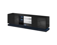 TV unit QIU 200 cm, black gloss