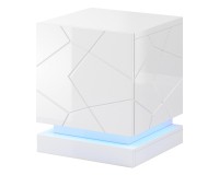 Bedside tables, pair QIU 46 cm, white gloss Bedside tables, pair QIU 46 cm, white gloss