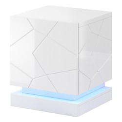 Bedside tables, pair QIU 46 cm, white gloss