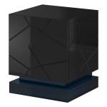 Bedside tables, pair QIU 46 cm, black gloss