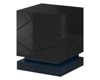 Bedside tables, pair QIU 46 cm, black gloss Bedside tables, pair QIU 46 cm, black gloss