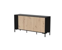 Chest of drawers MERCI 151 cm, artisan oak with black Chest of drawers MERCI 151 cm, artisan oak with black
