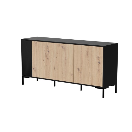 Chest of drawers MERCI 151 cm, artisan oak with black Chest of drawers MERCI 151 cm, artisan oak with black