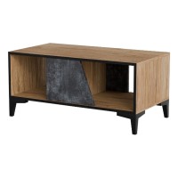 Coffee table OVO 90 cm, ancient oak with dark concrete