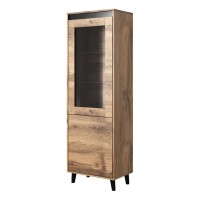 Display cabinet NORD 60 cm, wotan oak with anthracite