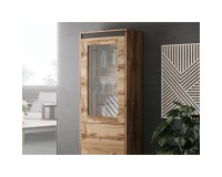 Display cabinet NORD 60 cm, wotan oak with anthracite