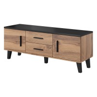 TV unit LOTTA 140 cm, wotan oak with black