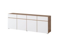 Chest of drawers CROSS Helvetia 225 cm, white with wotan oak