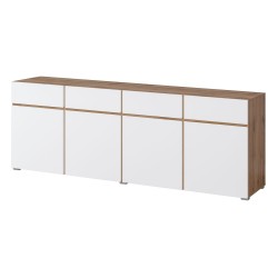 Chest of drawers CROSS Helvetia 225 cm, white with wotan oak Chest of drawers CROSS Helvetia 225 cm, white with wotan oak