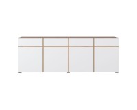 Chest of drawers CROSS Helvetia 225 cm, white with wotan oak