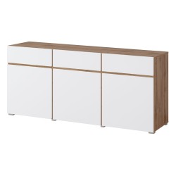 Chest of drawers CROSS Helvetia 180 cm, white with wotan oak