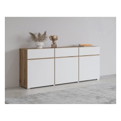 Chest of drawers CROSS Helvetia 180 cm, white with wotan oak Chest of drawers CROSS Helvetia 180 cm, white with wotan oak