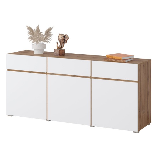 Chest of drawers CROSS Helvetia 180 cm, white with wotan oak Chest of drawers CROSS Helvetia 180 cm, white with wotan oak