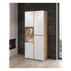 Display cabinet CROSS Helvetia 79 cm, white with wotan oak Display cabinet CROSS Helvetia 79 cm, white with wotan oak