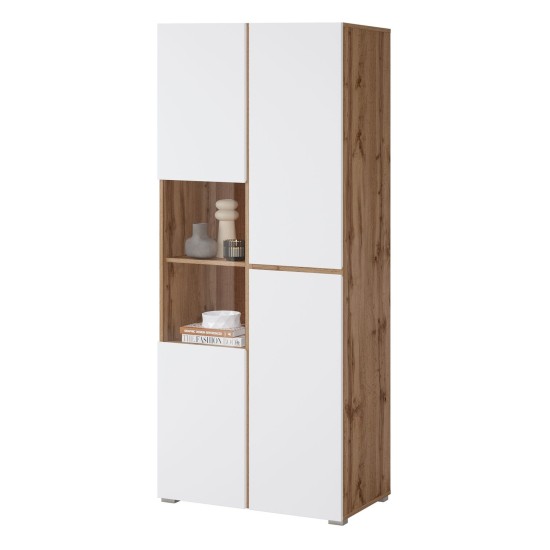 Display cabinet CROSS Helvetia 79 cm, white with wotan oak Display cabinet CROSS Helvetia 79 cm, white with wotan oak