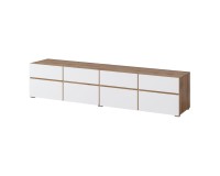 TV unit CROSS Helvetia 225 cm, white with wotan oak
