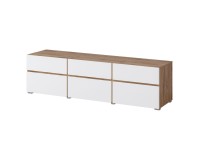 TV unit CROSS Helvetia 180 cm, white with wotan oak