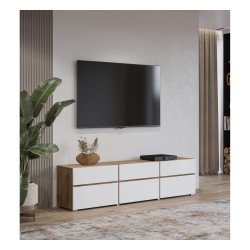 TV unit CROSS Helvetia 180 cm, white with wotan oak TV unit CROSS Helvetia 180 cm, white with wotan oak
