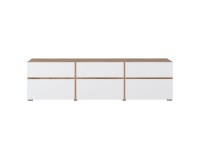 TV unit CROSS Helvetia 180 cm, white with wotan oak