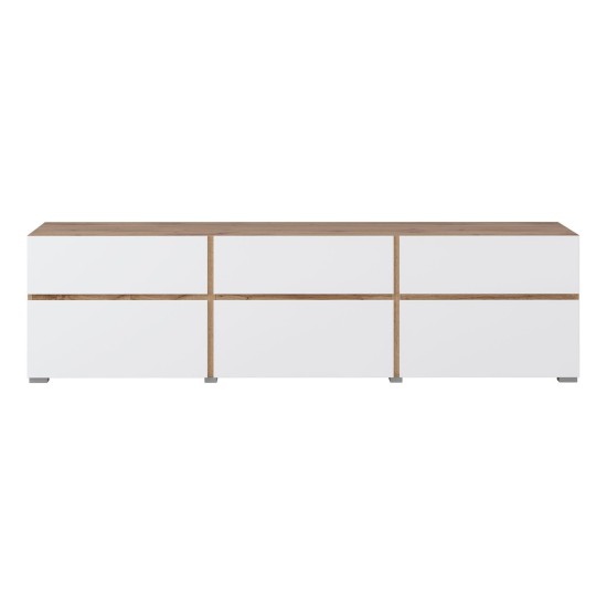 TV unit CROSS Helvetia 180 cm, white with wotan oak