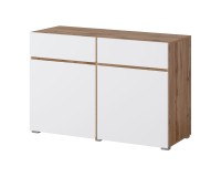 Chest of drawers CROSS Helvetia 119 cm, white with wotan oak