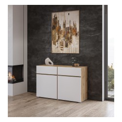 Chest of drawers CROSS Helvetia 119 cm, white with wotan oak Chest of drawers CROSS Helvetia 119 cm, white with wotan oak