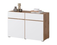 Chest of drawers CROSS Helvetia 119 cm, white with wotan oak