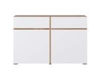 Chest of drawers CROSS Helvetia 119 cm, white with wotan oak
