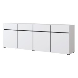 Chest of drawers CROSS Helvetia 225 cm, white with black