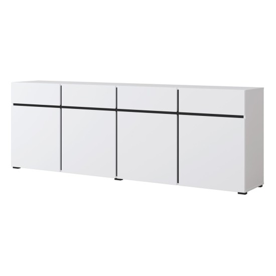 Chest of drawers CROSS Helvetia 225 cm, white with black